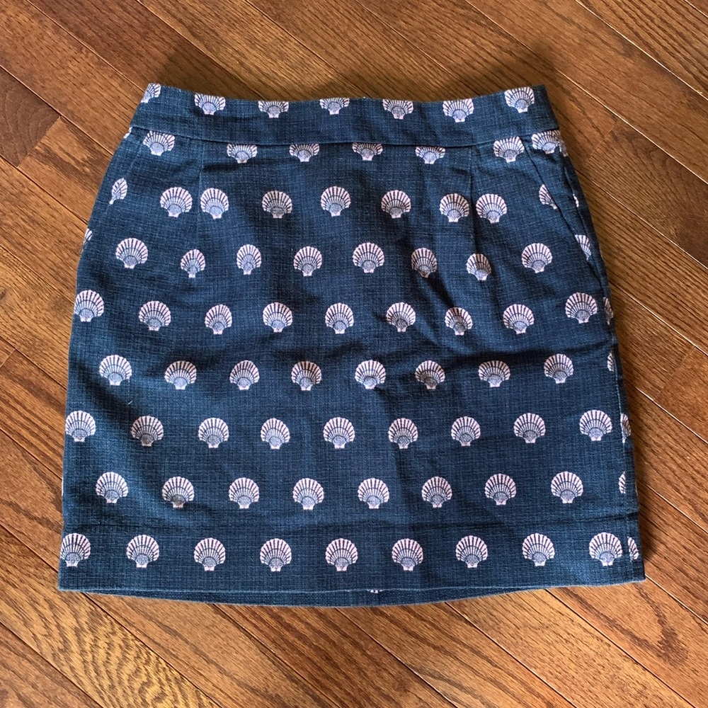 J Crew Blue and Pink Shell Skirt